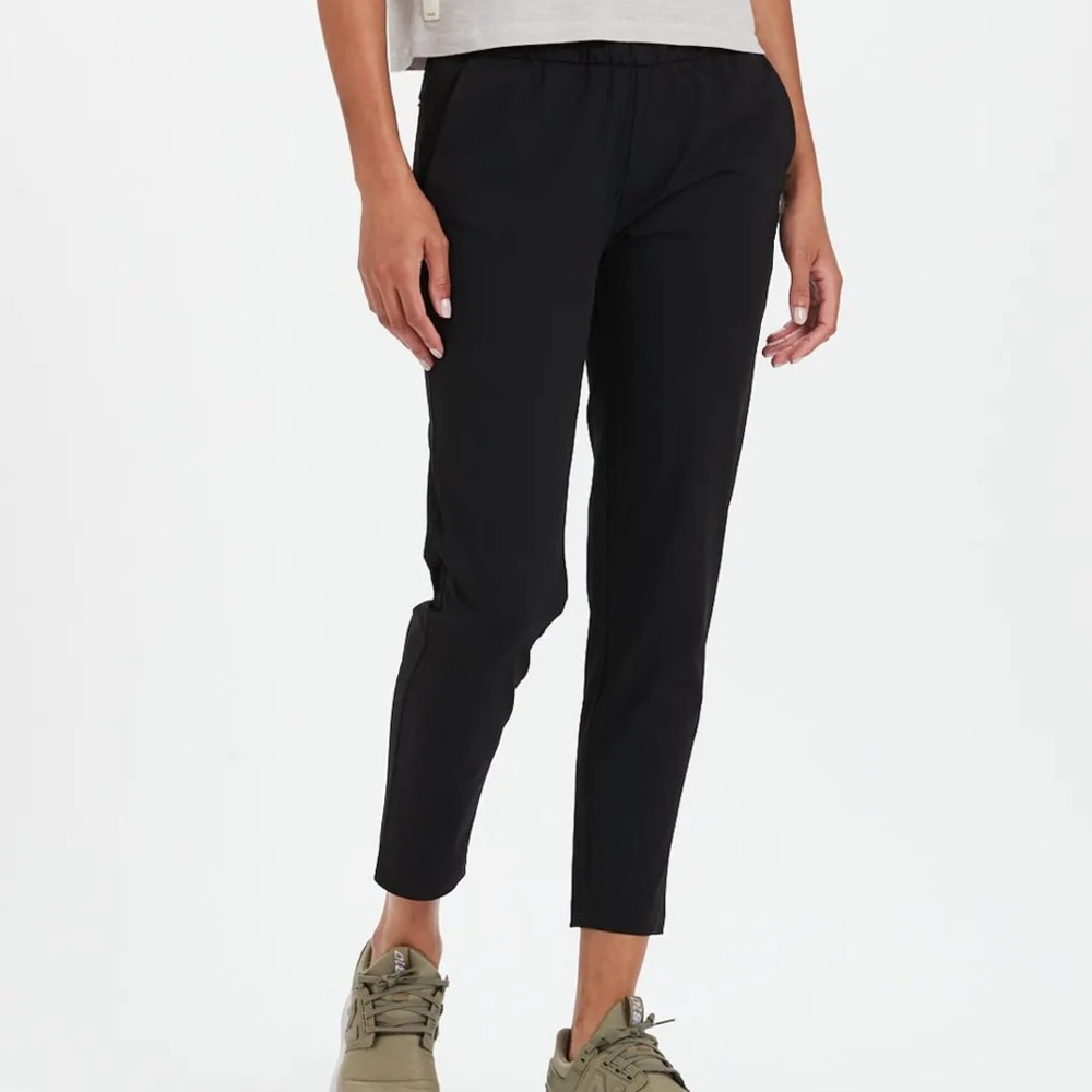 Vuori Miles Ankle Pant Straight Cropped 26” Trackpants Capri Black VW404 Large